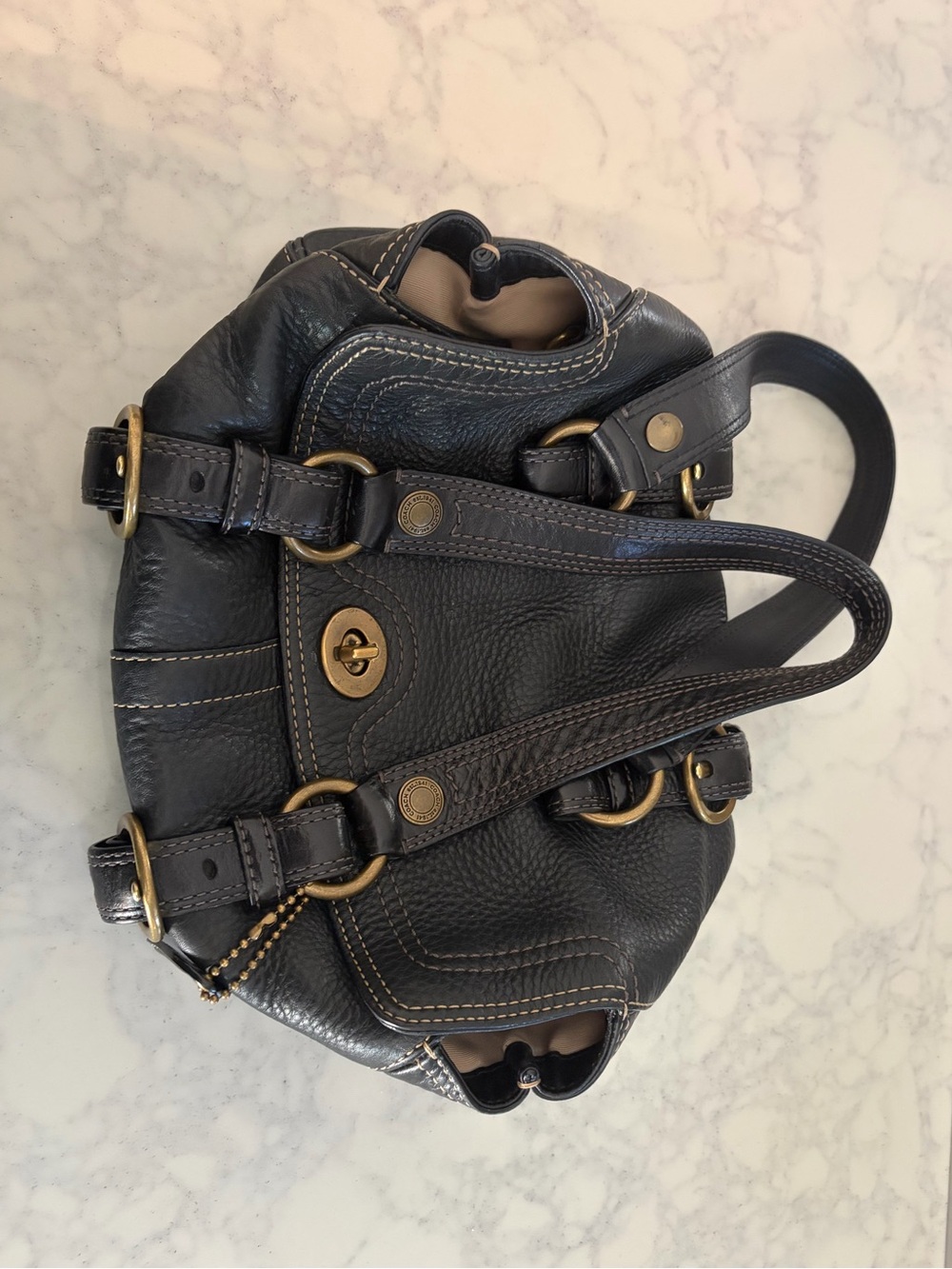 Vintage Coach "Chelsea" Black Pebble
Leather Satchel Handbag - Picture 2 of 15